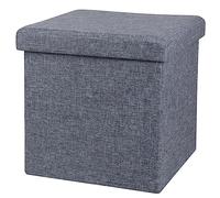 Urban Living KUBE TISSU POUF DE RANGEMENT PLIABLE GRIS FONCE 37,5XH37,5CM