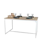Urban Living "LA CASA Blanca Table A Manger avec Structure en Metal Blanc 150X80XH75CM