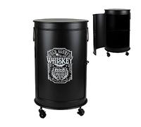 Urban Living LOFT & Metal Bar BIDON avec roulettes ET 1 Porte DIAM 40CM X H69CM