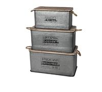 Urban Living LOFT & METAL CAISSE EN METAL X3 S:51X27X27CM M:62X32X31CM L:68X35X35CM
