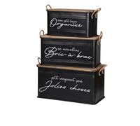 Urban living LOFT & METAL CAISSE EN METAL X3 S:51X27X27CM M:62X32X32CM L:68X35X35CM