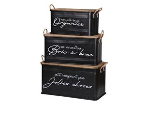 Urban living LOFT & METAL CAISSE EN METAL X3 S:51X27X27CM M:62X32X32CM L:68X35X35CM
