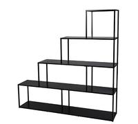 Urban Living "Madison BIBLIOTHEQUE ESCALIER 4 Niveaux en Metal Noir 160X30XH157CM