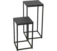 Urban Living Madison Set DE 2 SELLETTES en Metal Noir PM: 30X30XH54CM ET GM: 34X34XH74CM