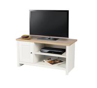 Urban Living - Meuble TV avec 1 porte et 2 niches de rangement en bois HANOI - Blanc