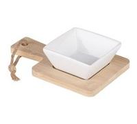 Urban Living - Set apérif carré 2 Pièces - Plateau en bambou - Beige - Bambou Blanc G