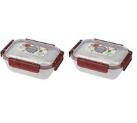Urban Living SONOMA BOITE HERMETIQUE KLIC BOX 0,35L EN PP RECTANGULAIRE 4 COULEURS ASSORTIES (Lot de 2)