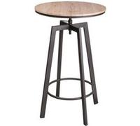 Urban Living - Table haute ronde design industriel Factory - Diam. 60 x H. 93 cm - Marron Marron G