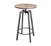 Urban living Table haute ronde industrielle - Marron