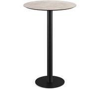 Table de bar Urban avec structure noire et plateau en stratifié haute pression Moonstone Ø70 cm, 1 pièce