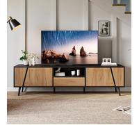URBAN MEUBLE Meuble TV noir et bois clair 180 cm avec rangements