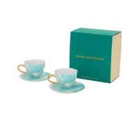 URBAN NATURE CULTURE Coffret cadeau Good Morning Cappuccino mug & soucoupe. lot de 2 Valuri emerald green
