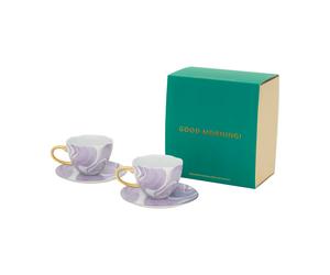 URBAN NATURE CULTURE Coffret cadeau Good Morning Cappuccino mug & soucoupe. lot de 2 Valuri violet
