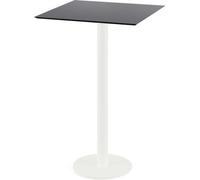Urban - Table de bar, structure blanche + plateau HPL noir, 70 x 70 cm, 1 pièce