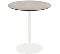 Urban - Table de terrasse, structure blanche + plateau en stratifié haute pression Moonstone Ø70 cm, 1 pièce