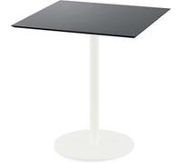 Urban - Table de patio, structure blanche + plateau HPL noir, 70 x 70 cm, 1 pièce