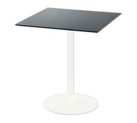 Urban - Table de patio, structure blanche + plateau HPL noir, 70 x 70 cm, 1 pièce