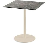 Urban - Table de patio, structure couleur sable + plateau HPL effet marbre Galaxy, 70 x 70 cm, 1 pièce