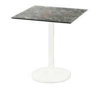 Urban Table de terrasse piètement blanc + Galaxy Marble HPL 70x70 cm
