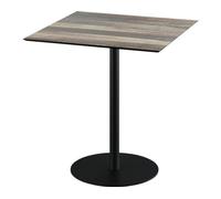 Urban - Table de terrasse, structure noire et plateau en stratifié imitation bois tropical, 70 x 70 cm, 1 pièce