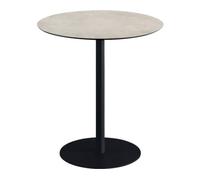Urban - Table de terrasse, structure noire + plateau en stratifié haute pression Moonstone Ø70 cm, 1 pièce