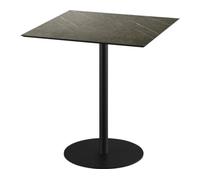 Urban - Table de terrasse, structure noire + plateau HPL effet marbre Midnight, 70 x 70 cm, 1 pièce