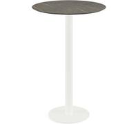 Urban table haute piétement blanc + Midnight Marble HPL Ø70 cm