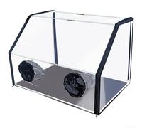 UrbanHui Boîte à air fixe transparente pour mycologie avec manches élastiques à cordon de serrage, cadre en fibre de verre et design de flux d'air contrôlé (76 x 51 x 51 cm)