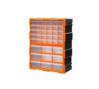 UrbanHui Boîte de rangement en plastique avec 18 tiroirs, organiseur en ABS transparent pour pièces (orange, 39 tiroirs)