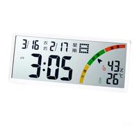 UrbanHui Horloge LCD avec affichage de la date lunaire et solaire, indicateur de température et d'humidité, alarme et chronomètre pour espace de vie (8304 Blanc)