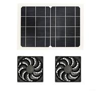 UrbanHui Kit de ventilateur solaire de 15 W avec deux ventilateurs pour poulailler, chenils, serres, camping-cars et zones utilitaires fermées