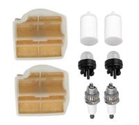 UrbanHui Kit d'entretien de moteur pour tronçonneuse Hus445 445E 450 450E avec deux filtres à air et double filtre à carburant Dual Spark