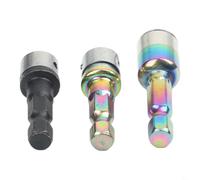 UrbanHui Lot de 3 douilles hexagonales en acier de 8 mm - Couple élevé - Libération rapide - Non magnétique - Douille pour tournevis à écrou - Accessoires d'outils à impact (C 3 pièces)