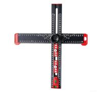 UrbanHui Règle de positionnement des trous en alliage d'aluminium de 35 cm avec blocs réglables gravés pour matériel d'armoire (A)