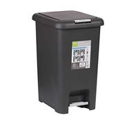 UrbanLiving Poubelle pdale rectangulaire en Plastique 6,5 L - 45 L - Petite Poubelle pdale Double Ouverture idale pour Cuisine Salle de Bain Noir/crme, Gris, 30L