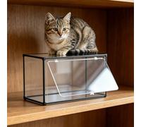UrbanUp Vitrine Acrylique Boîte en Acrylique avec Cadre en Aluminium Noir, Boîte de Rangement Rectangulaire Transparente Haute Capacité, Boîtes de Rangement Verrouillables(20x30xH30cm/8x12x12)