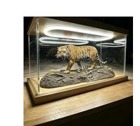 UrbanUp Vitrine Acrylique Boîte en Acrylique Transparent Haute Capacité avec Éclairage, Vitrine Rectangulaire Empilable pour Modèles/Figurines, Boîtes de Rangement(15x30xH15cm/6x12x6)