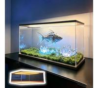 UrbanUp Vitrine Acrylique Vitrine Lumineuse Transparente avec Porte, Boîte en Acrylique Anti-poussière pour Objets de Collection/Décorations/Cartes, Organisateur de Bureau(30x40xH20cm/12x16x8)