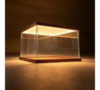 UrbanUp Vitrine Acrylique Vitrine Rectangulaire avec Éclairage LED Intégré, Grande Vitrine Transparente en Acrylique, Boîte Décorative de Bureau Anti-poussière à Poser au Sol(20x30xH15cm/8x12x6)