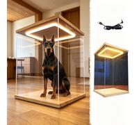 UrbanUp Vitrine Acrylique Vitrine sur Pied en Acrylique avec Éclairage LED, Grande Boîte de Rangement Cubique Transparente Objets Décoratifs, 60,50,40,25,30,25,20,15,10cm(40x40xH40cm/16x16x16)
