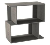 URBNLIVING Étagère en bois de cèdre à 2 niveaux de 60 cm de large avec compartiments de rangement irréguliers pour chambre à coucher, bureau, bureau, bibliothèque ouverte moderne