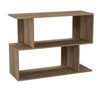 URBNLIVING Étagère en bois de chêne à 2 niveaux de 80 cm de large avec compartiments de rangement irréguliers pour chambre à coucher, bureau, bureau, bibliothèque ouverte moderne