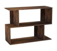 URBNLIVING Étagère en bois rustique à 2 niveaux de 80 cm de large avec compartiments de rangement irréguliers pour chambre à coucher, bureau, bureau, bibliothèque moderne ouverte