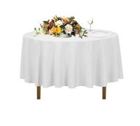 Urby Nappe ronde blanche de 182,9 cm pour table de cocktail ou basse ronde de 0,6 à 0,9 m, nappe ronde pour table avec 4 chaises, idéale pour les fêtes, mariages, banquets et événements.