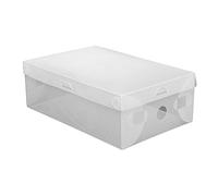 ureggvbu Lot de 20 boîtes à chaussures empilables blanches (28 x 18 x 10 cm) - En polypropylène avec ventilation et fermeture à baïonnette - Pour chaussures jusqu'à la taille 39 - Peu encombrantes et