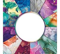 URFEDA 24PCS Papier Scrapbooking Texture Marbrée Et Motif Étoilé Scrapbooking Papier Décoratif Fantaisie Colorée Double Face Scrapbooking Papier DIY Album Photo Décoration pour Artisanat Scrapbooking