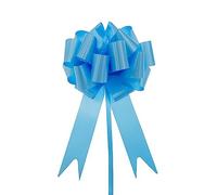 URFEDA 30pcs Nœuds Automatiques, Nœuds Ruban Bleu, Noeud Voiture Mariage, Bricolage Grand Nœud de Tirage, Grand Noeud de Ruban, Cadeau Emballage Nœuds Papillon, Mariage Noeud de Chaise Mariage