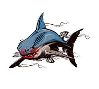 URFEDA Requin Autocollant Sticker, Craindre 3D Requin décalcomanie décor, Fenêtre Voiture Stickers Auto-Adhésif Autocollants Décoratif Stickers pour Voiture Moto Skateboard, Animal Autocollant Mural