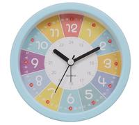 URFEDA Réveil Analogique Numérique Réveil Enfant Aiguille Horloge de Table Ronde Réveil Silencieux sans Tic-tac Réveil Matin Chevet Décoration de Chambre d'enfant pour Garçons et Filles (Bleu/Rond)