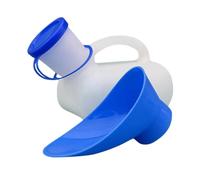 Urinal Portable avec Couvercle et Entonnoir, 1 L Bouteille Urine pour Homme et Femme, Anti-fuite Urinoir Unisexe pour Voyage, Camping, Extérieur, Déplacement